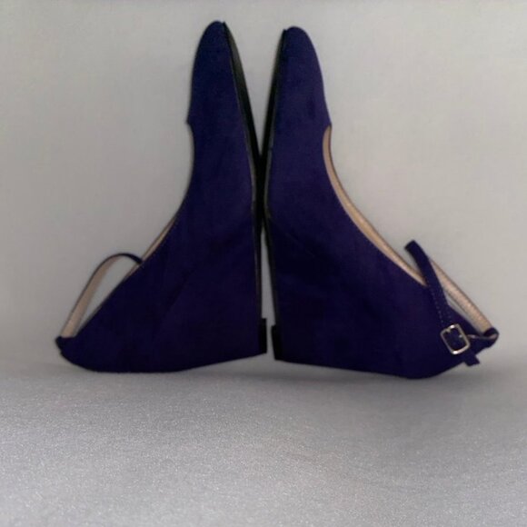 Bamboo Size 8 1/2 Cobalt Blue Ankle Strap Wedges - Picture 10 of 16